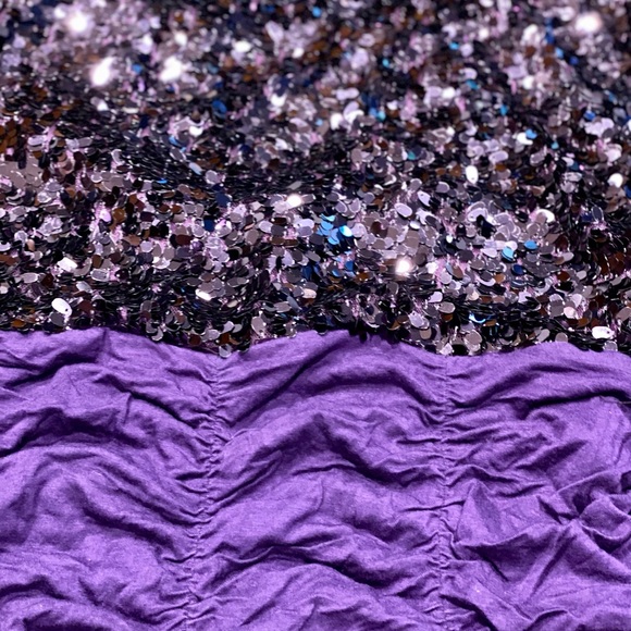 New! Purple sequins ruched dress/tunic - Picture 2 of 4